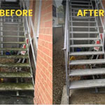 before and after stairs cleaning